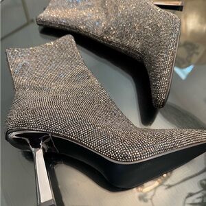 Steve Madden Glittering Silver Ankle Boots
